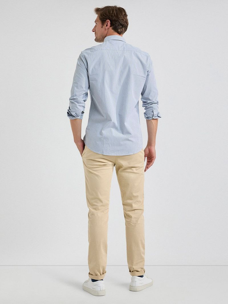 McGregor Overhemd Poplin Streep Blauw