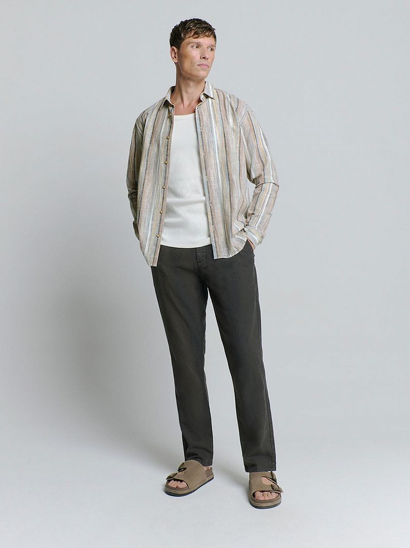 No Excess Hemd mit Streifen Beige - Größe XXL günstig online kaufen