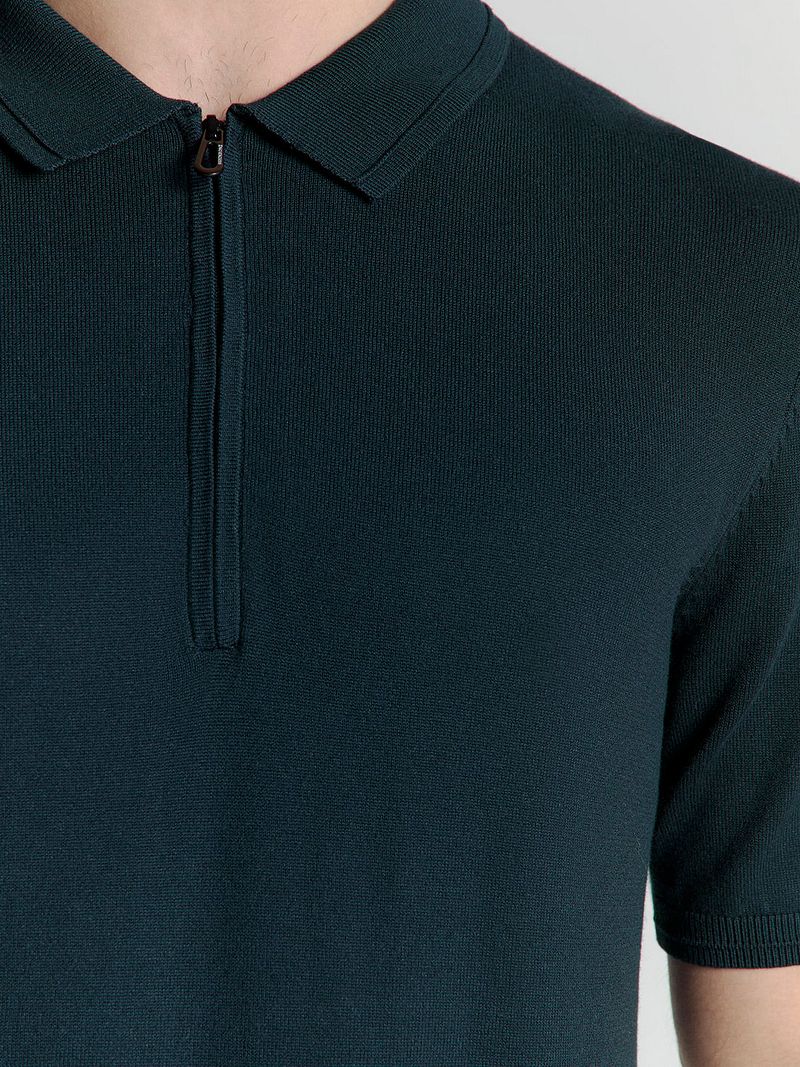 No Excess Half Zip Poloshirt Navy