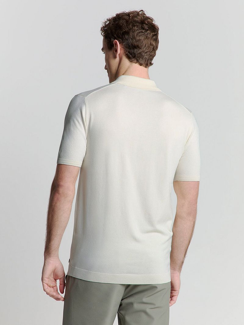 No Excess Half Zip Poloshirt Off White