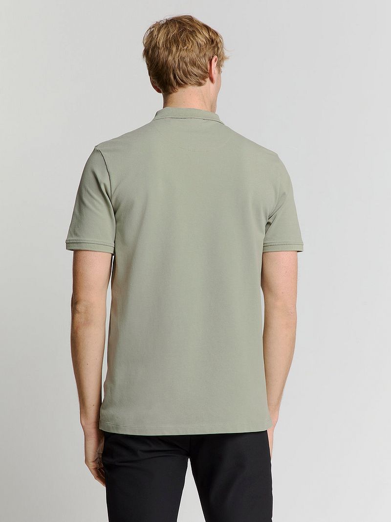No Excess Half Zip Poloshirt Piqué Groen