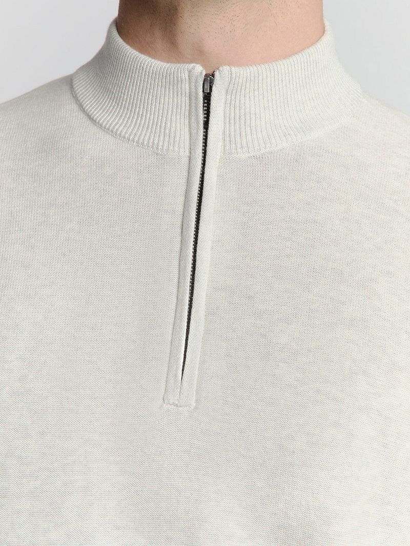 No Excess Half Zip Trui Kit Melange