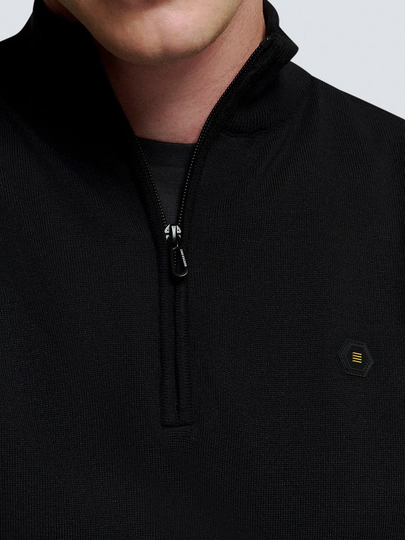 No Excess Half Zip Trui Zwart