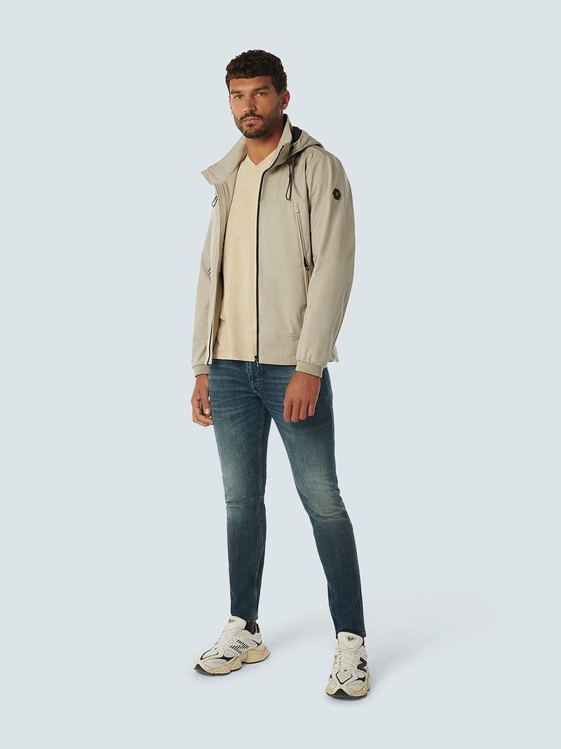 No Excess Jacke Halblang mit Kapuze Beige - Größe L günstig online kaufen