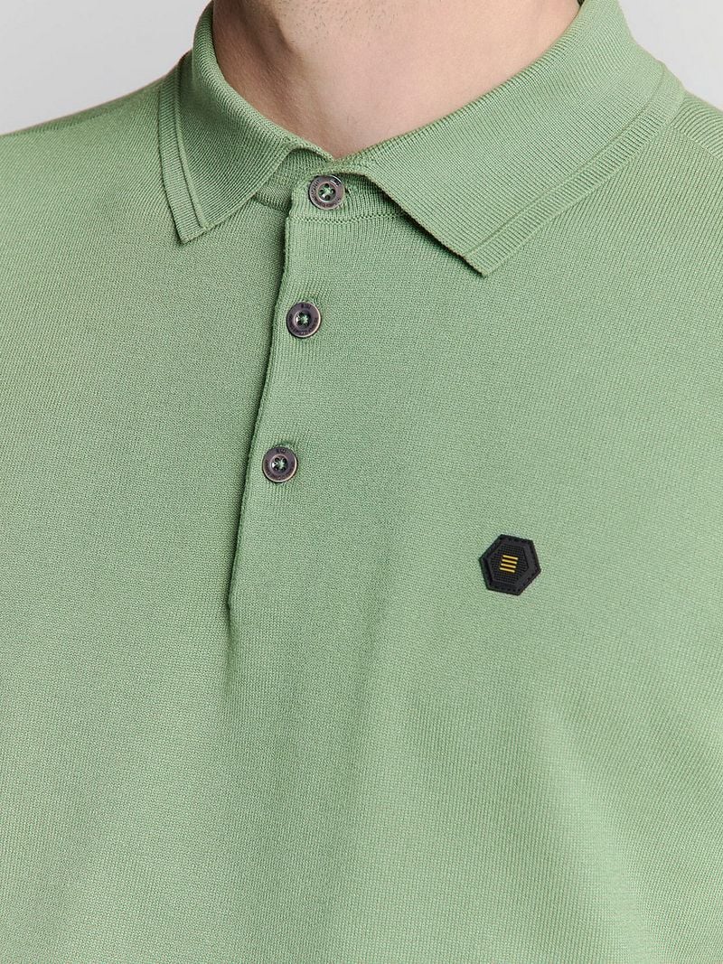 No Excess Knitted Poloshirt Groen