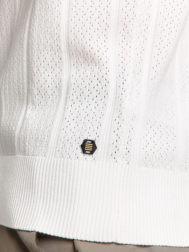 No Excess Knitted Poloshirt Off White