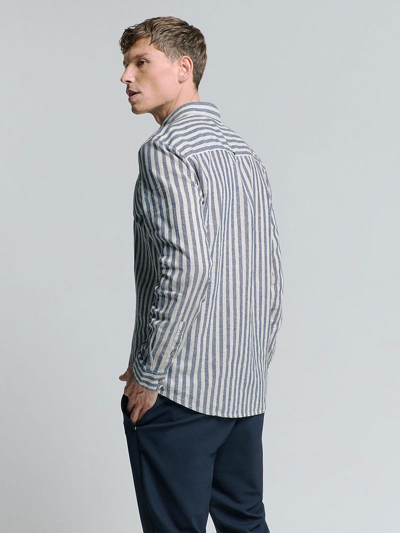 No Excess Overhemd Stripes Blauw