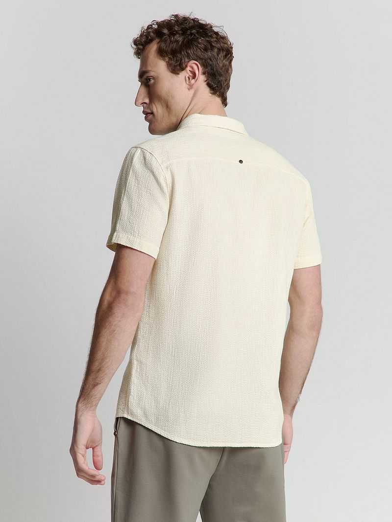 No Excess Short Sleeve Overhemd Structure Ecru