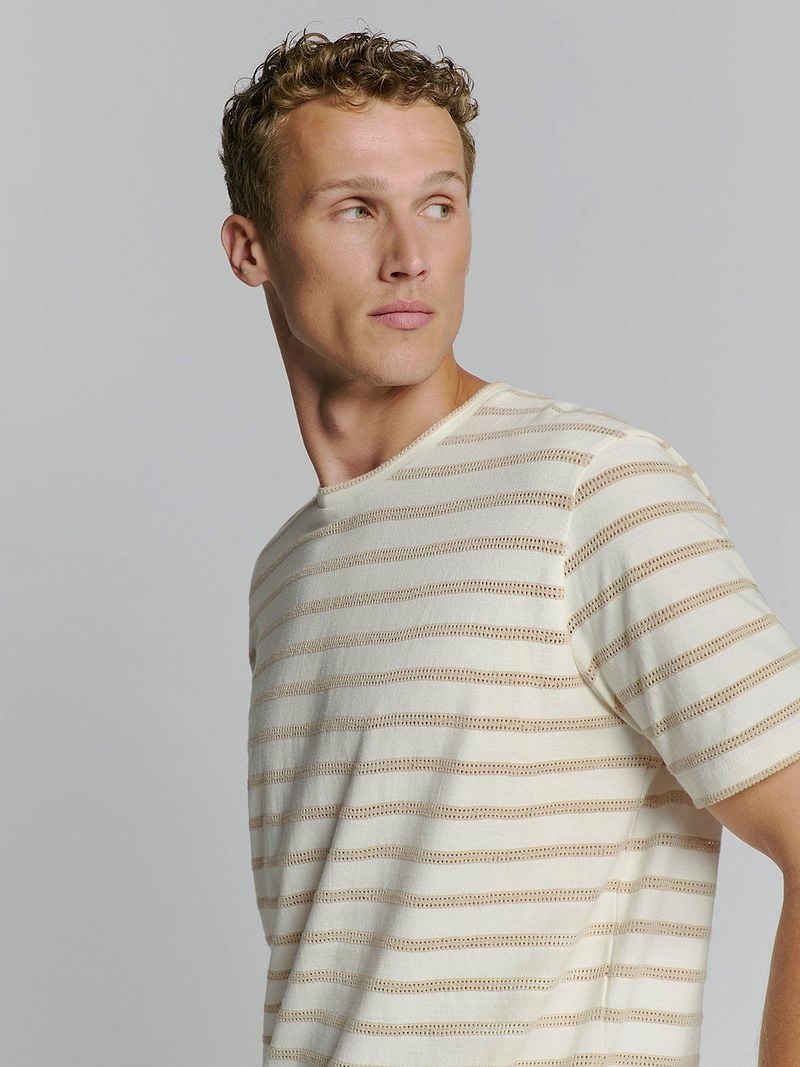 No Excess No-Excess T-Shirt Crewneck Jacquard Stripes