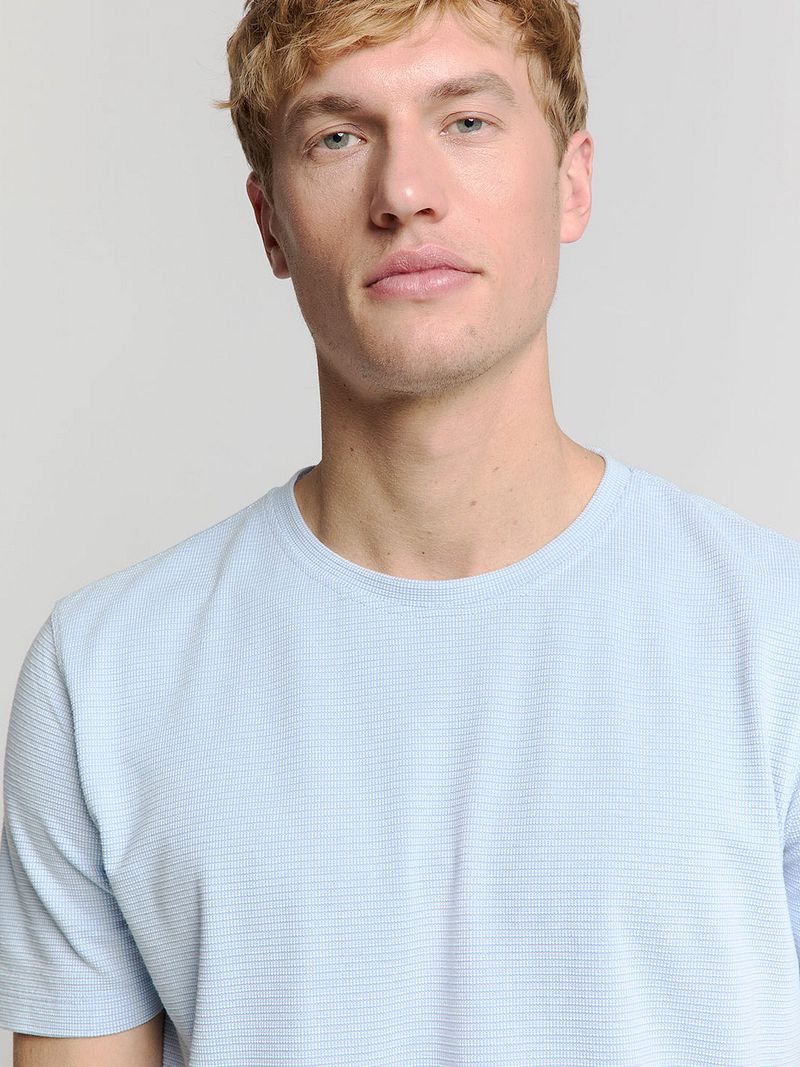 No Excess Structure T-Shirt Lichtblauw