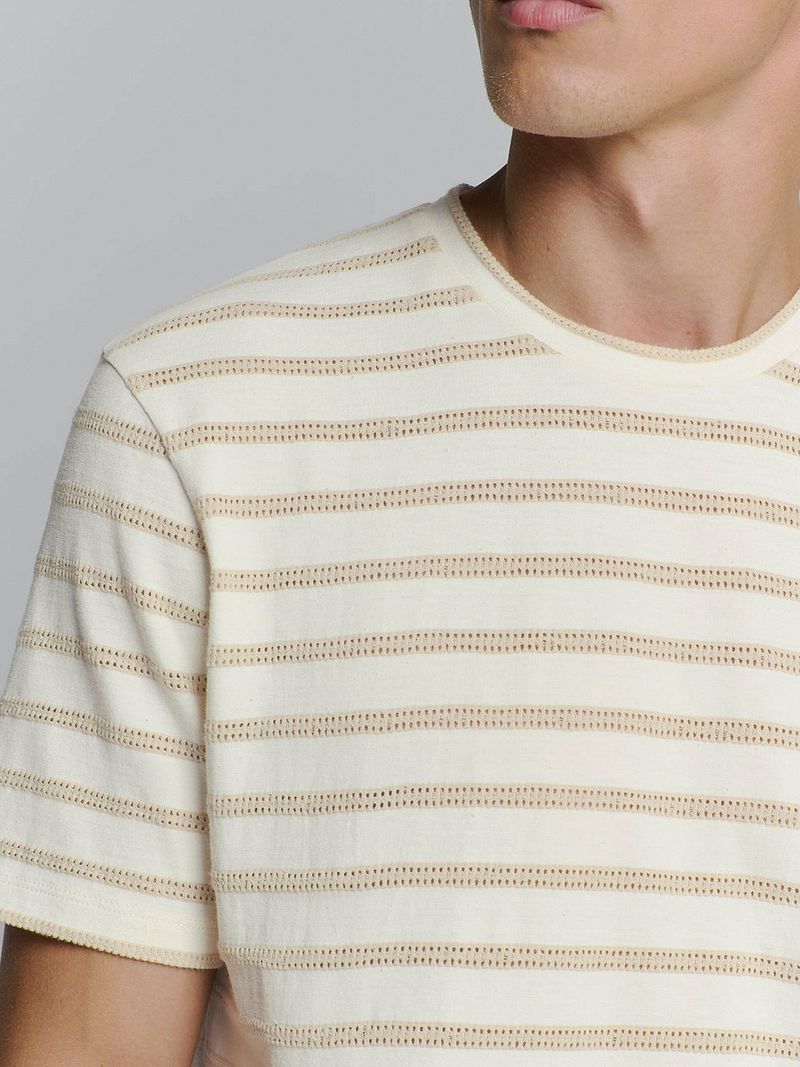 No Excess No-Excess T-Shirt Crewneck Jacquard Stripes