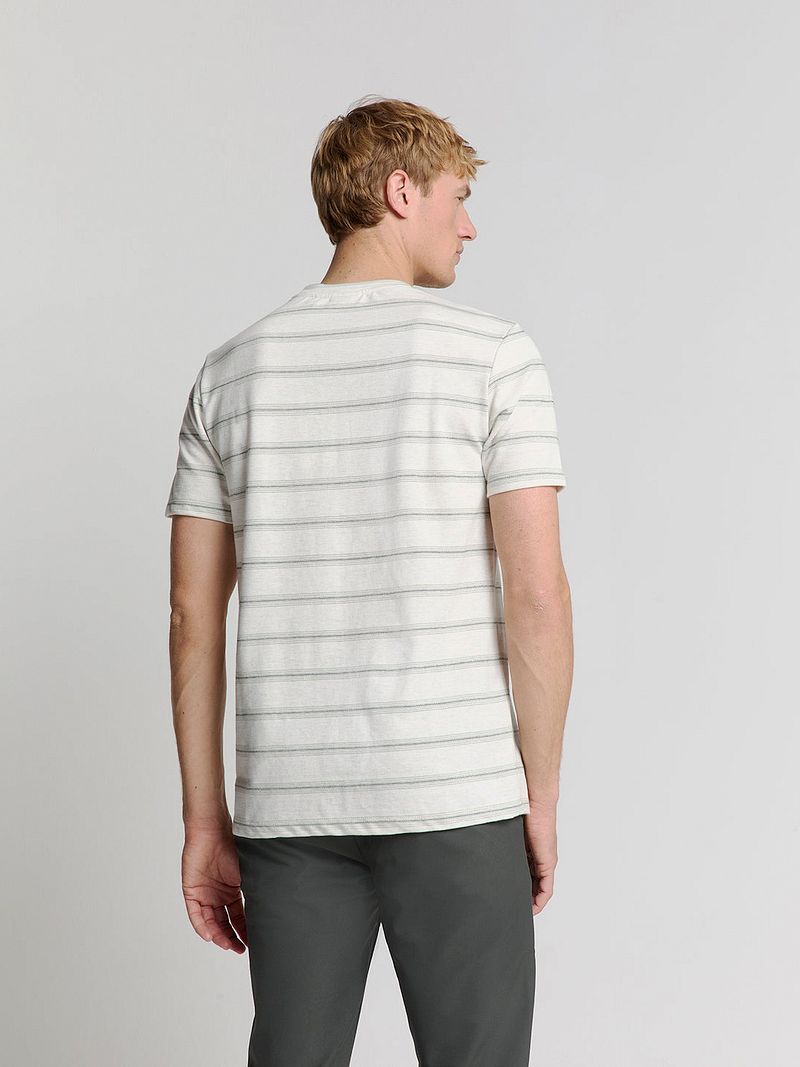 No Excess No-Excess T-Shirt Crewneck Jacquard Stripes Ecru