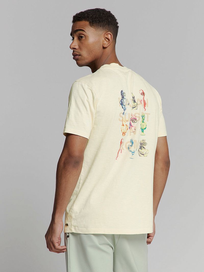 No Excess No-Excess T-Shirt Slub Placed Prints Ecru
