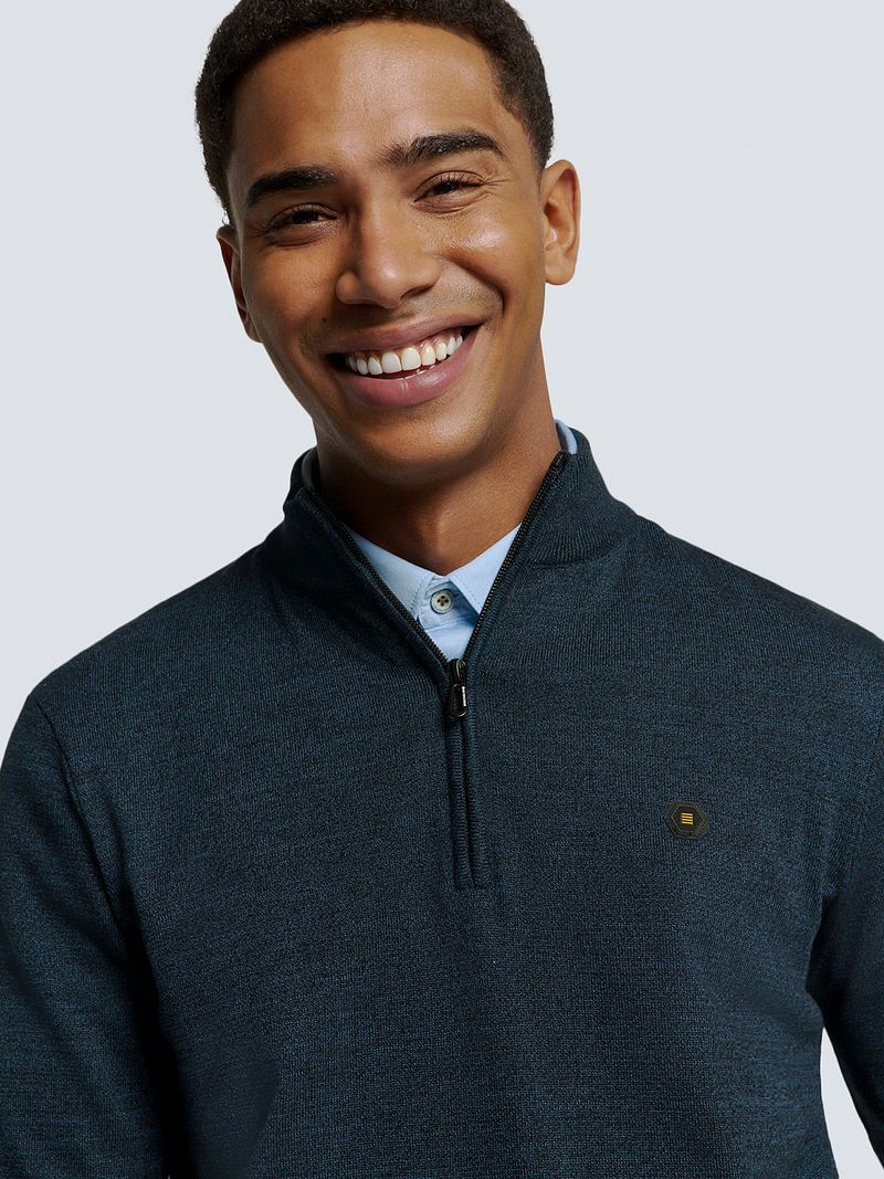 No Excess Half Zip Trui Navy