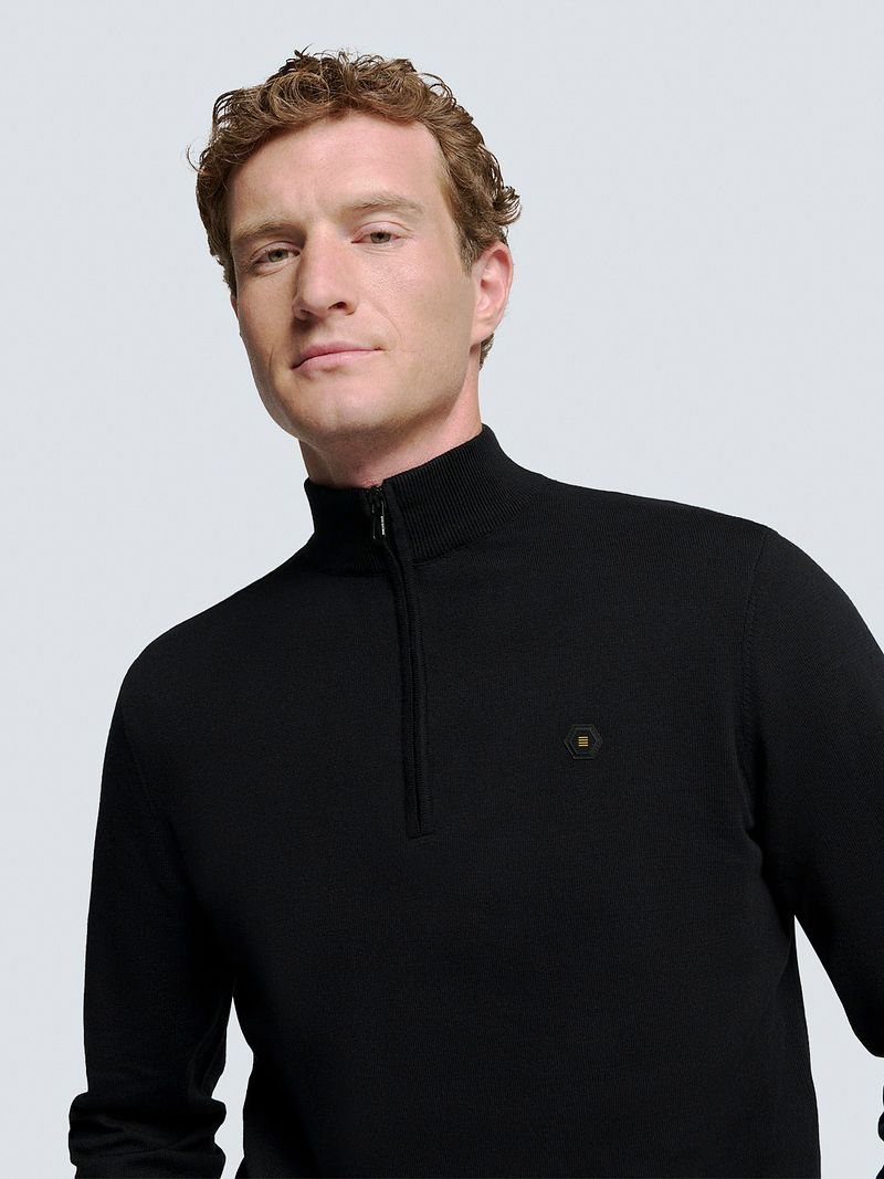 No Excess Half Zip Trui Zwart