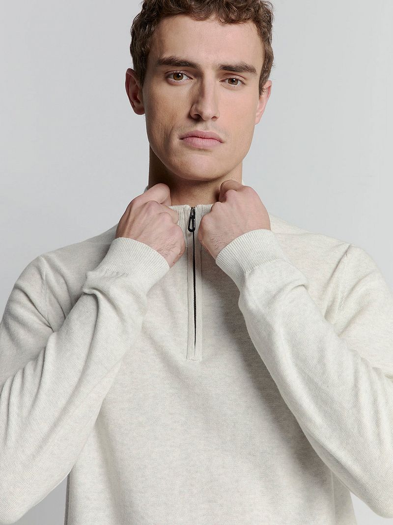 No Excess Half Zip Trui Kit Melange