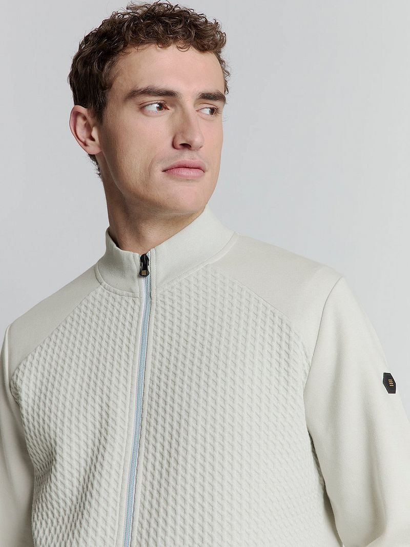 No Excess Vest Zipper Jacquard Chalk