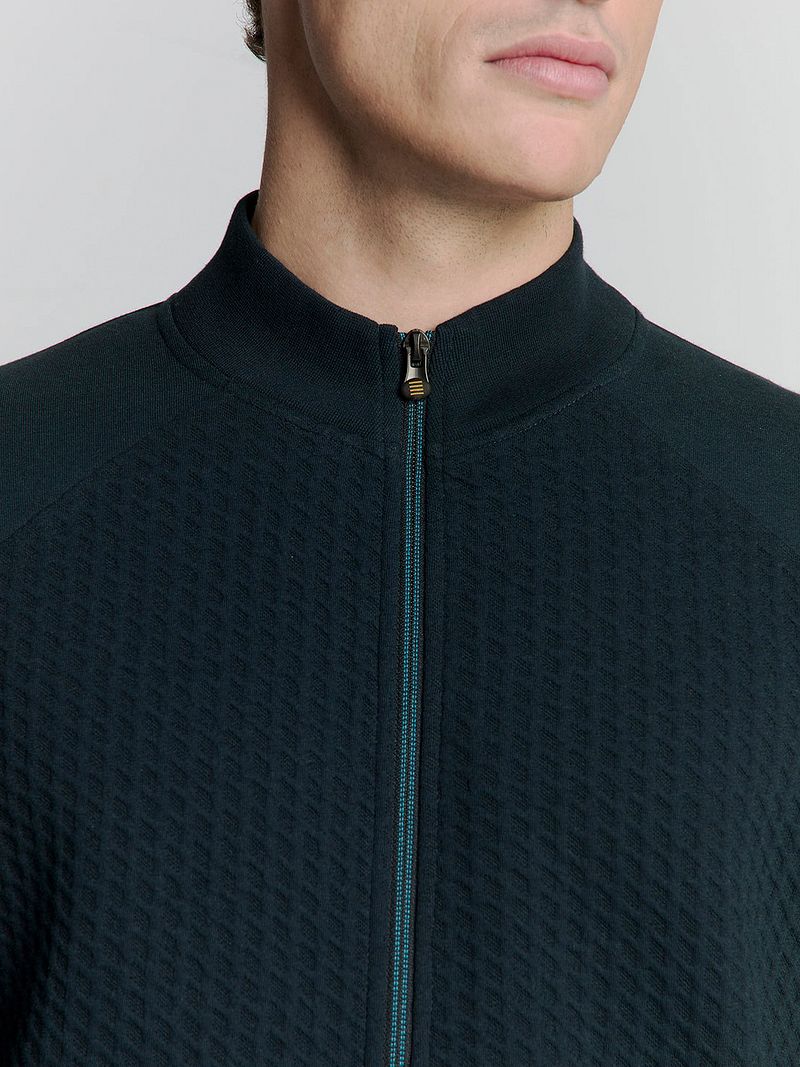 No Excess Vest Zipper Jacquard Navy
