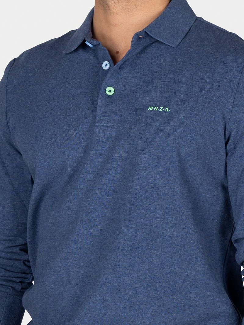 new zealand auckland NZA Longsleeve Polo Marshall Dusk Navy
