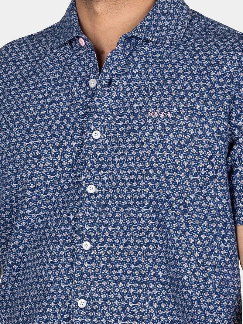 new zealand auckland NZA Overhemd Short Sleeve Jake Blauw