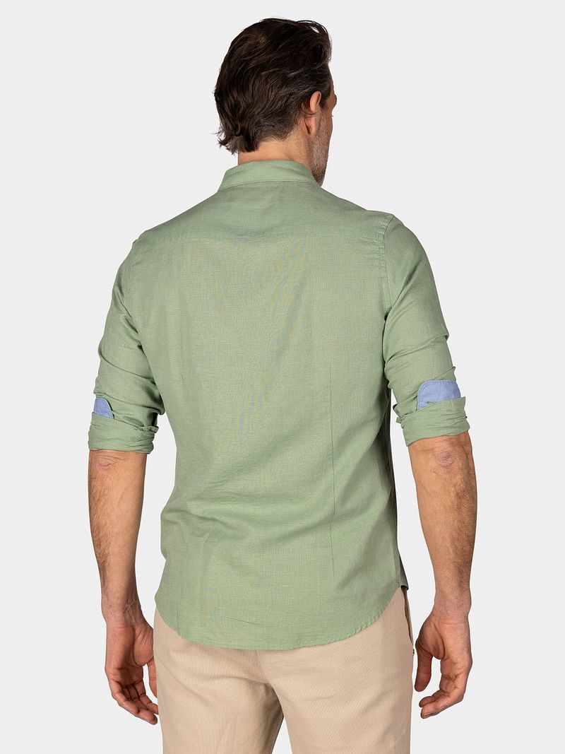 new zealand auckland NZA Shirt Clayton Linnen Blend Classic Army