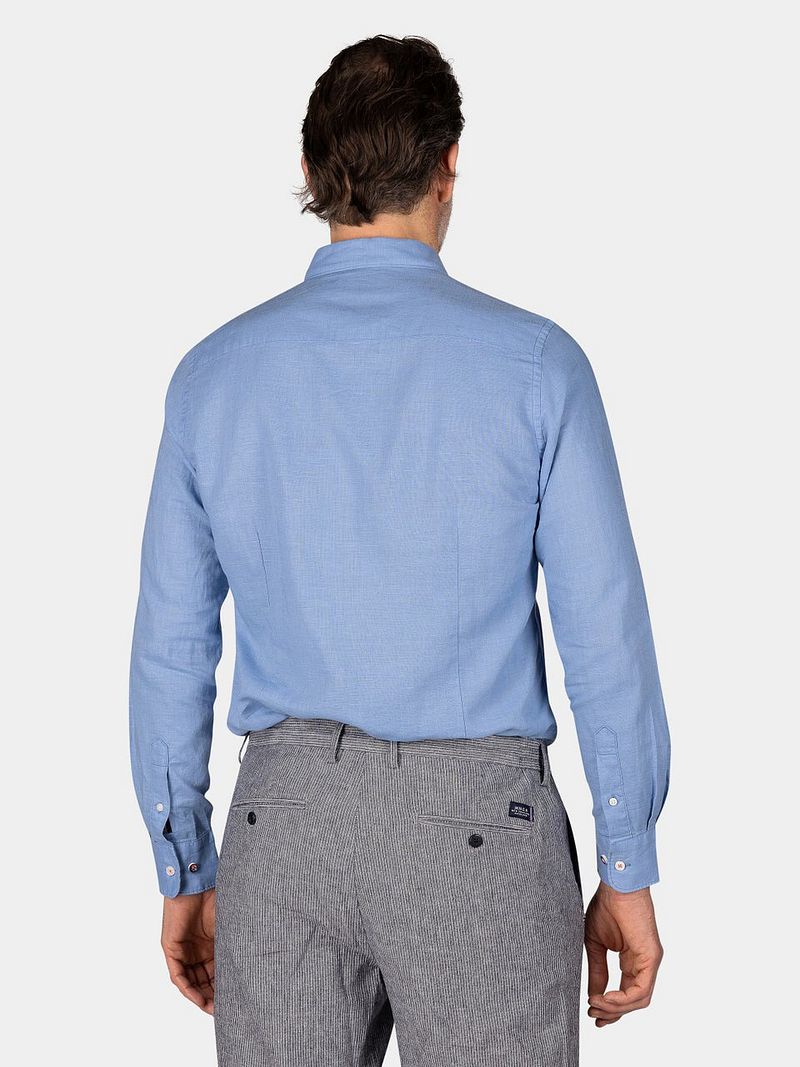 new zealand auckland NZA Shirt Clayton Linnen Blend Pacific Blue