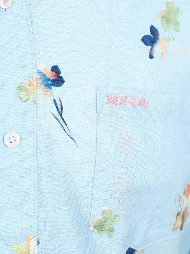 NZA Shirt Kane Linen Blend Hellblau - Größe M günstig online kaufen