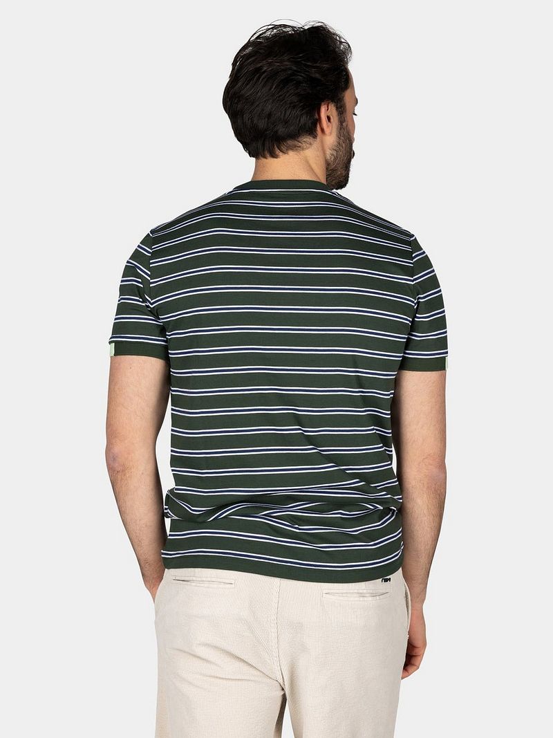 new zealand auckland NZA T-shirt Noel Stripes Forest Green