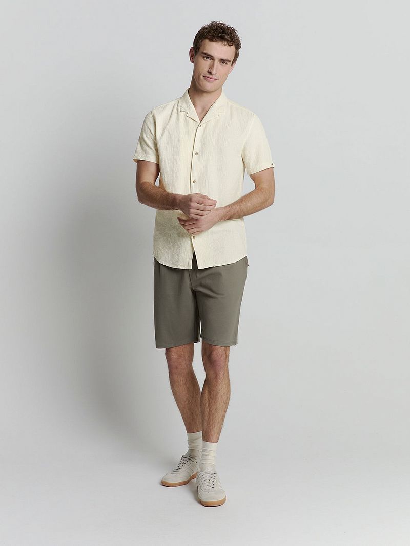 No Excess Short Sleeve Overhemd Structure Ecru