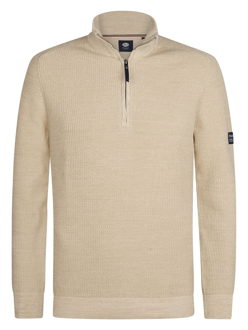 Petrol Knitted Half-Zip Sweater Nashville Beige - Größe 3XL günstig online kaufen