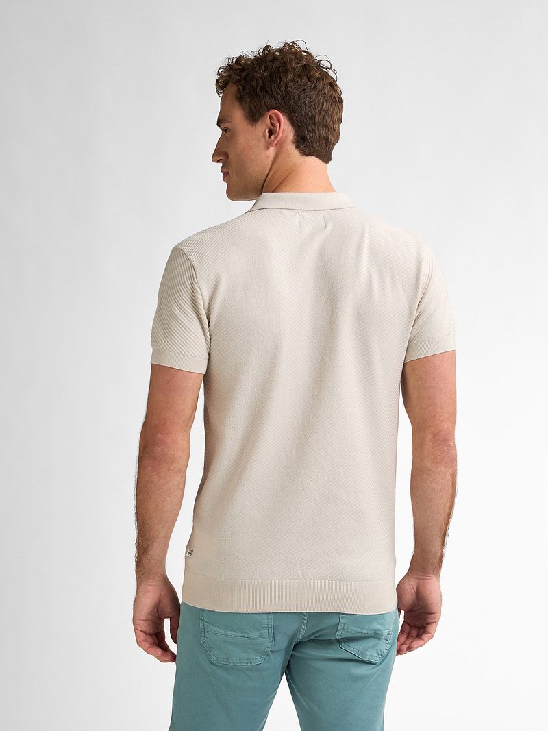 Petrol Knitted Polo Ecru