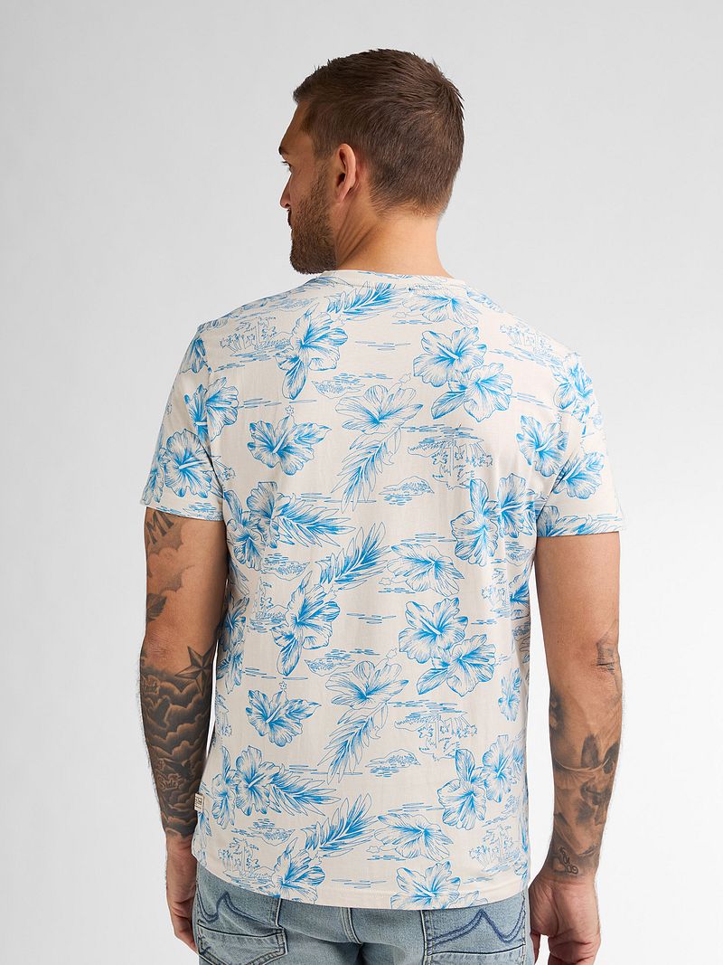 Petrol T-Shirt Crestview Print Blauw