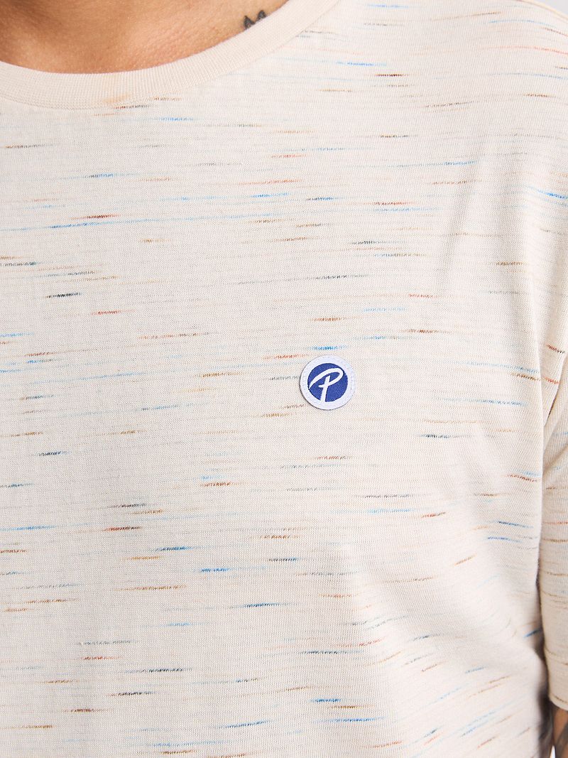 Petrol T-Shirt Sandstone Melange Ecru