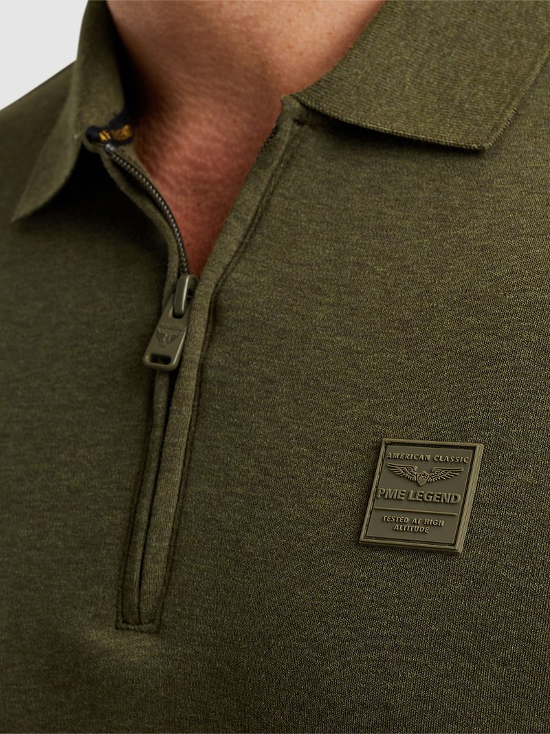 PME Legend Half-Zip Poloshirt Interlock Olijfgroen