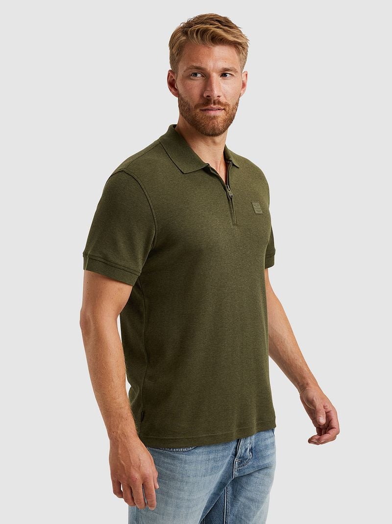 PME Legend Half-Zip Poloshirt Interlock Olivgrün - Größe 3XL günstig online kaufen