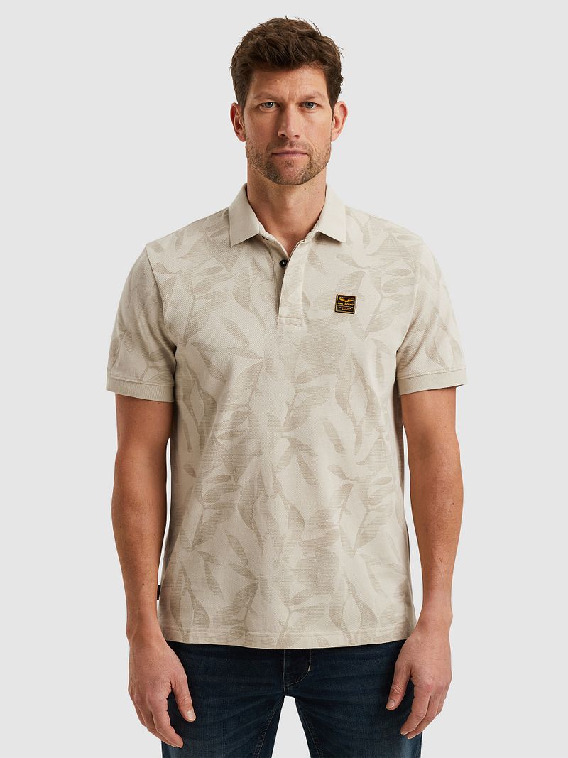 PME Legend Poloshirt Piqué Print Beige