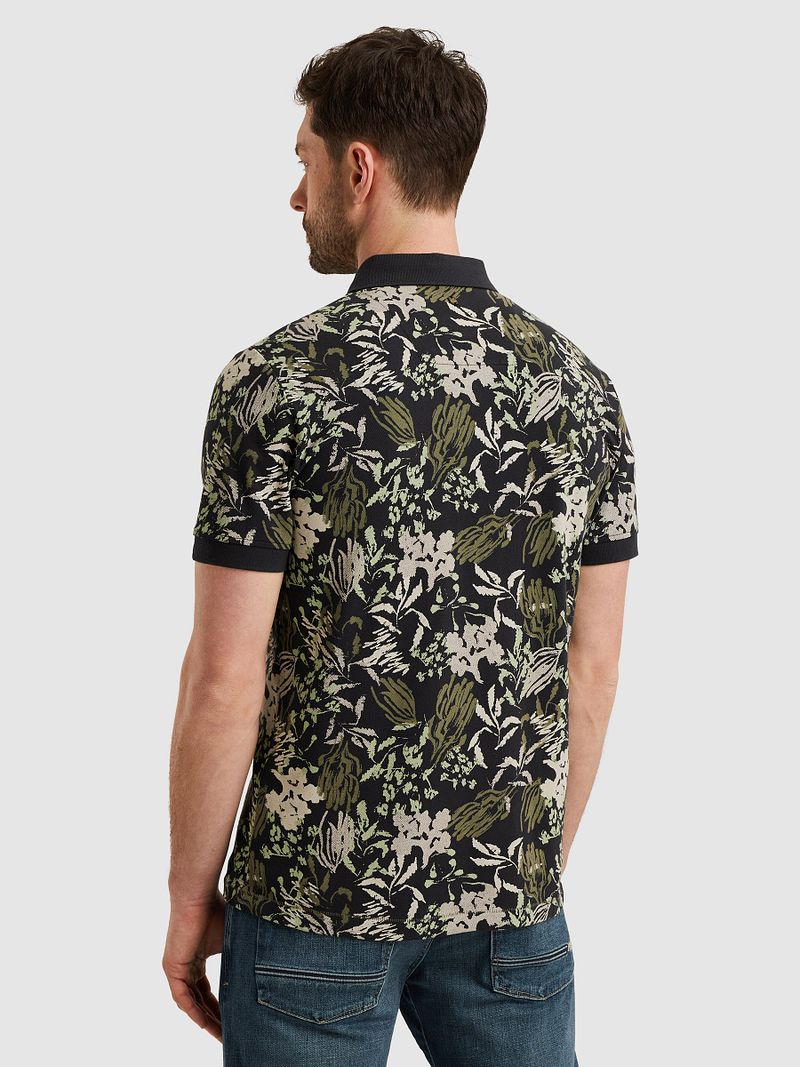 PME Legend Poloshirt Piqué Print Navy