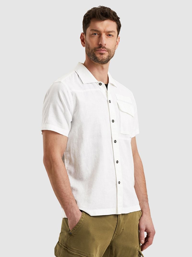 PME Legend Short Sleeve Hemd Linen Blend Weiß - Größe L günstig online kaufen