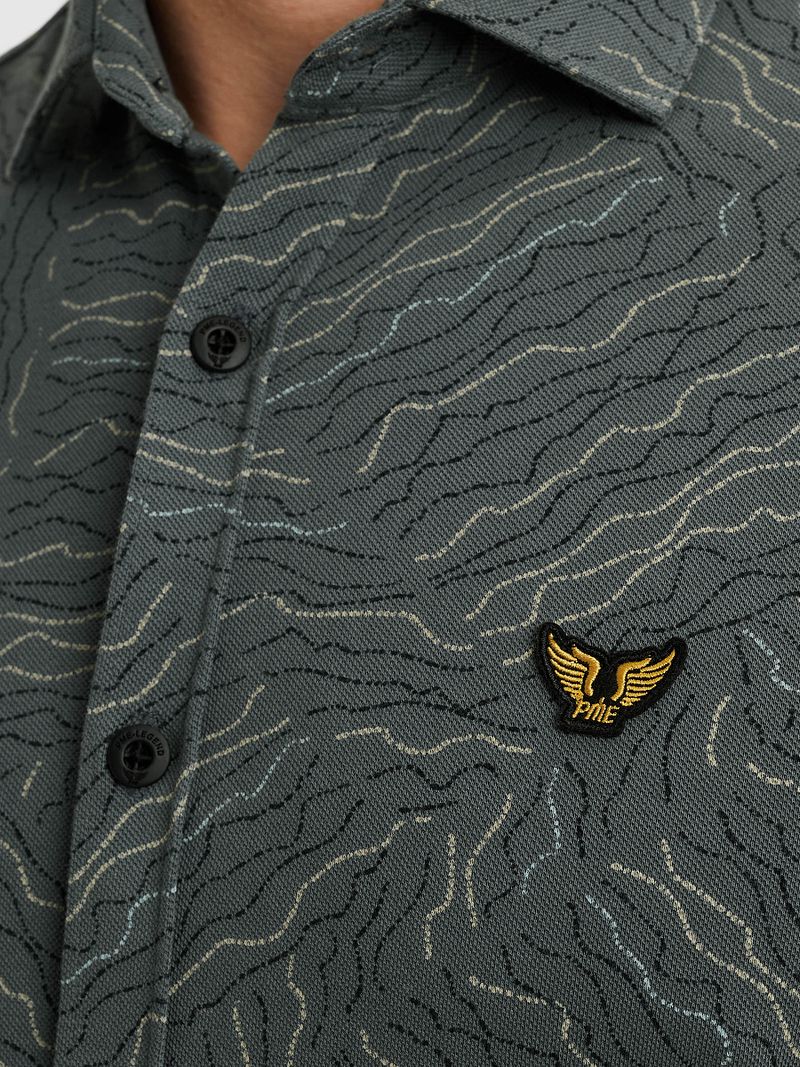 PME Legend Short Sleeve Overhemd Print Dark Slate