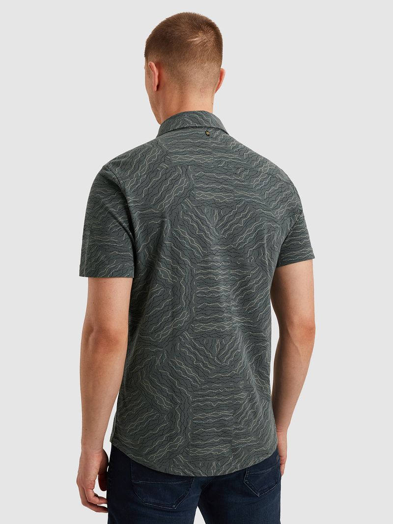 PME Legend Short Sleeve Overhemd Print Dark Slate