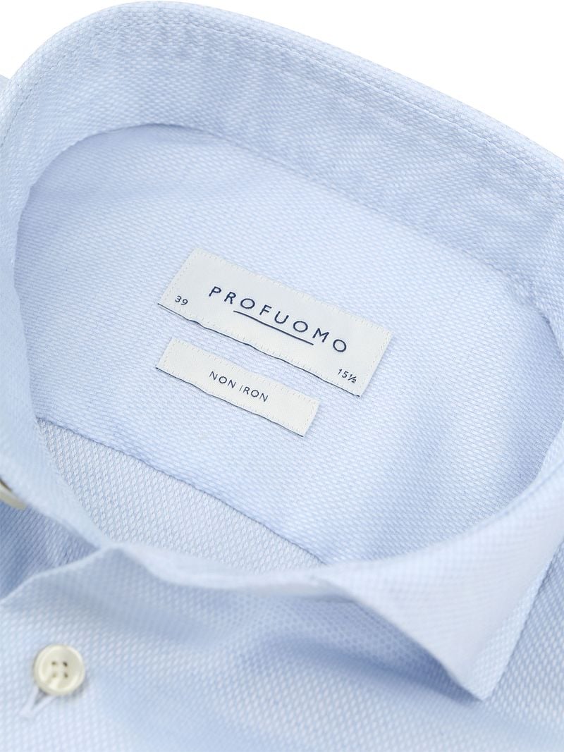 Profuomo Basketweave Overhemd Lichtblauw