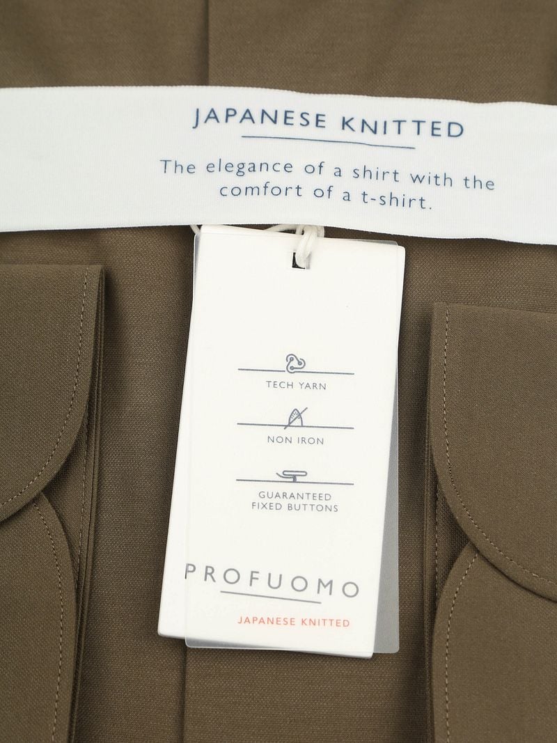 Profuomo Japanese Knitted Overhemd Army Groen
