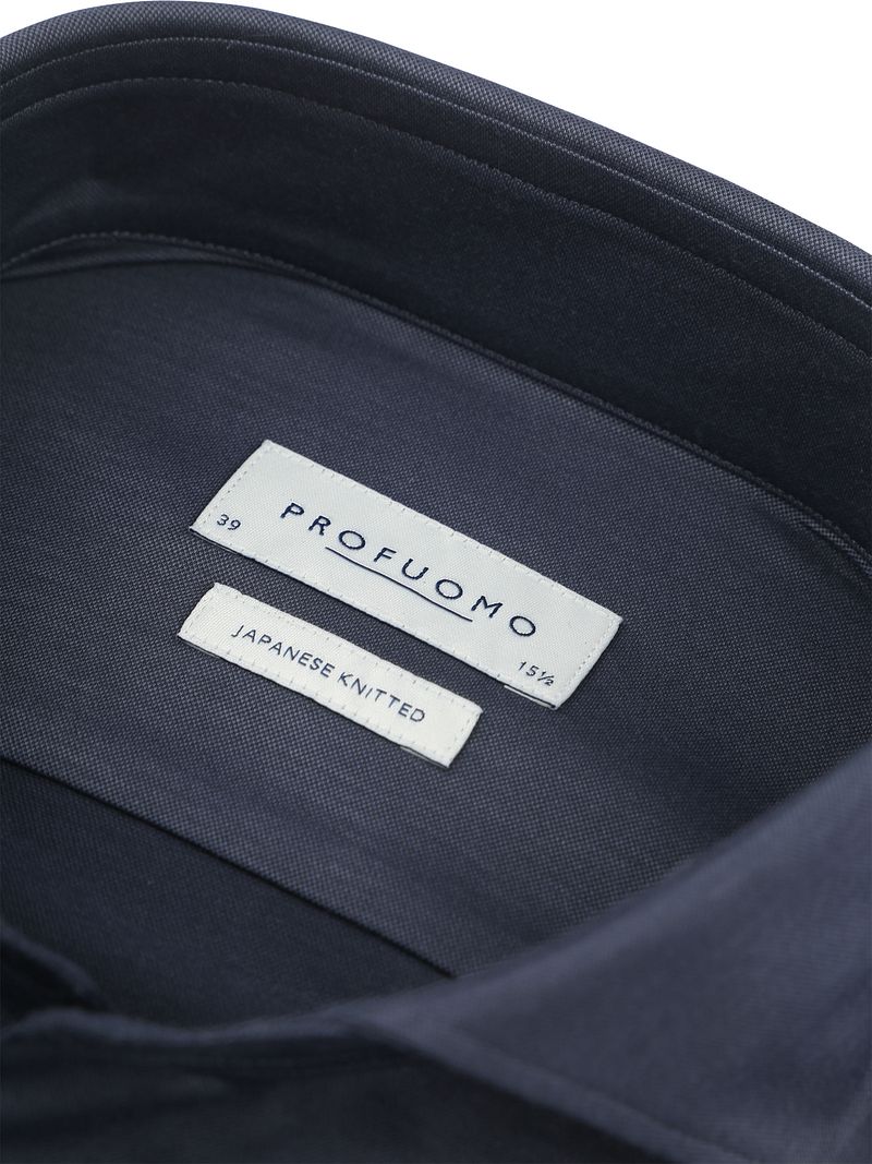 Profuomo Japanese Knitted Overhemd Denim Navy