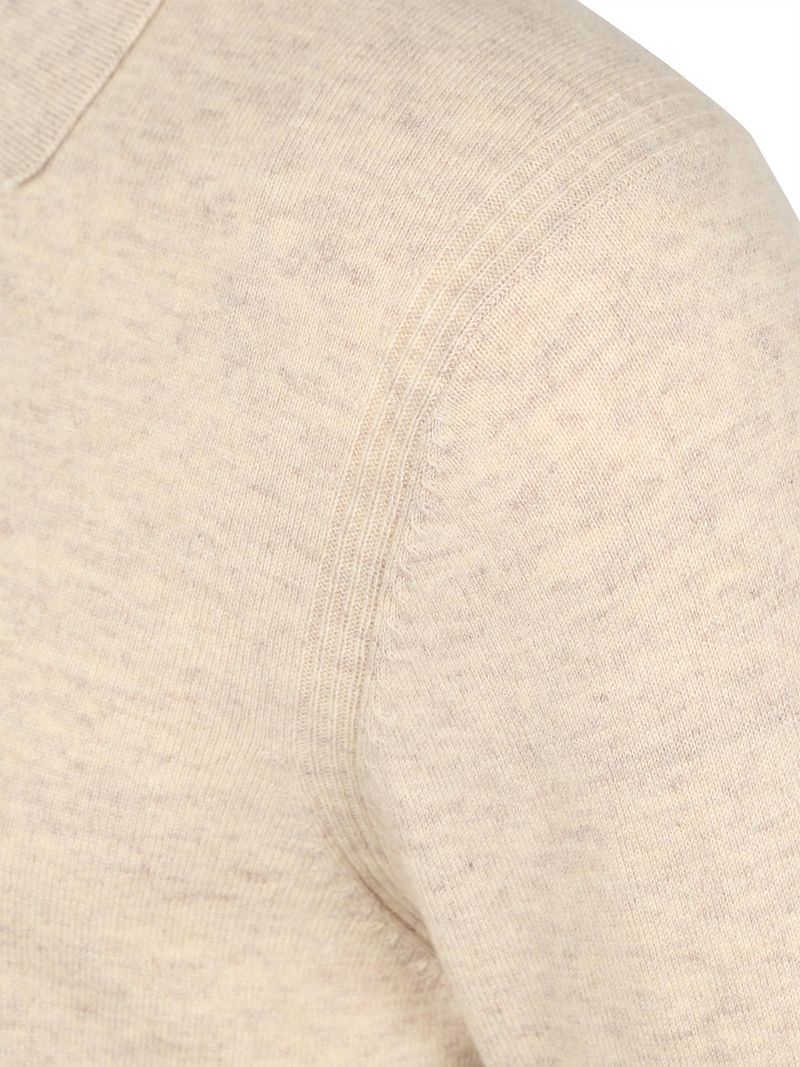 Profuomo Longsleeve Poloshirt Wol Blend Sand