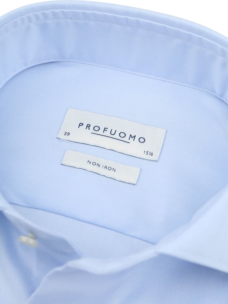 Profuomo Twill Overhemd Extra Lange Mouwen Lichtblauw