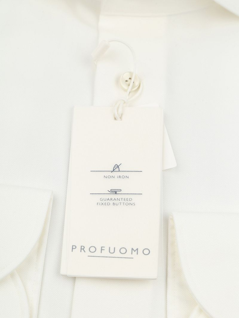 Profuomo Twill Overhemd Off White