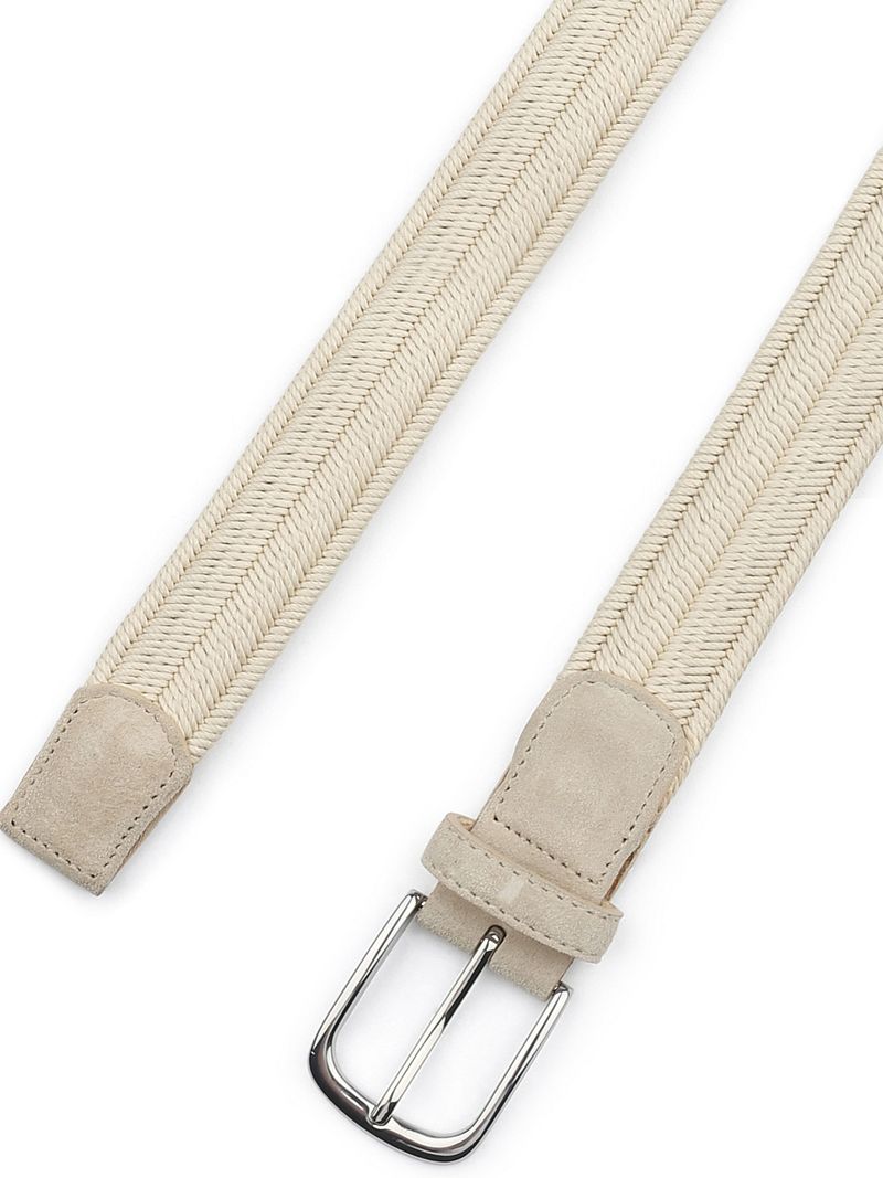 Profuomo Waxed Geweven Riem Ecru