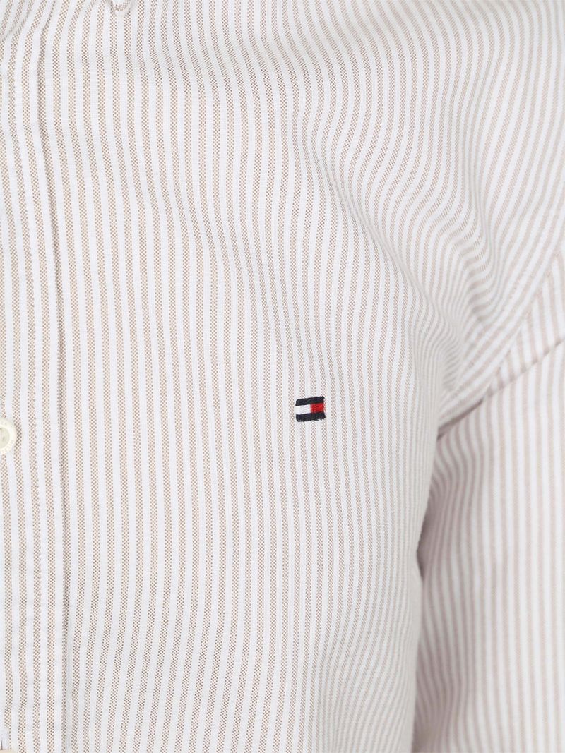 Tommy Hilfiger Oxford Overhemd Streep Beige