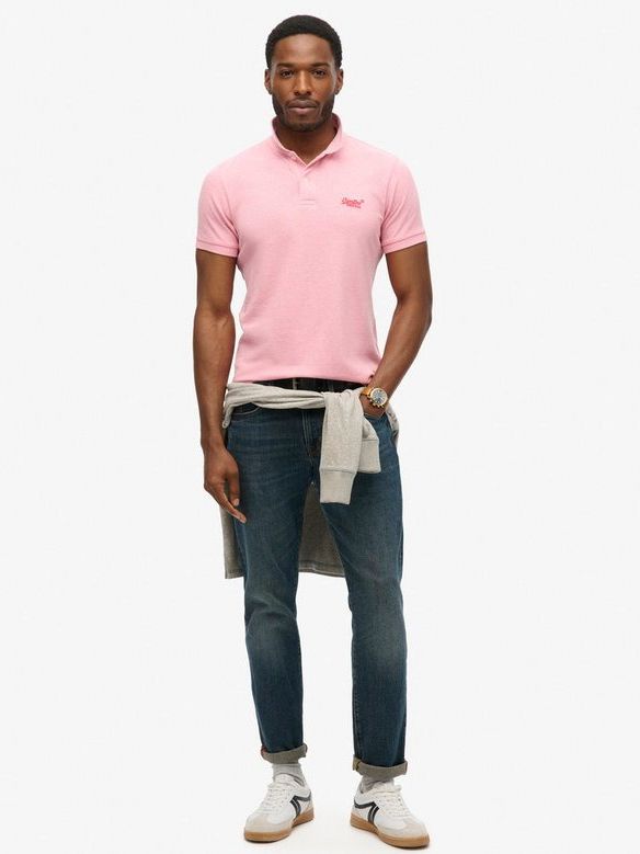 Superdry Classic Poloshirt Melange Roze
