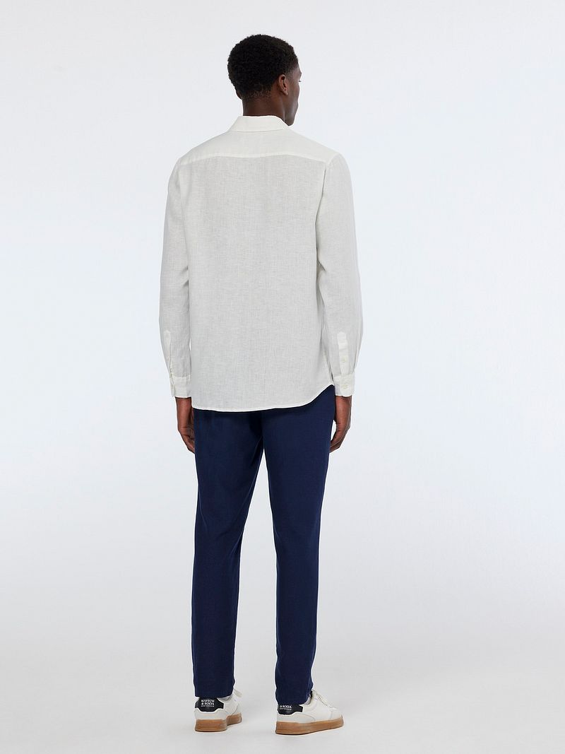 Scotch and Soda Linnen Overhemd Wit